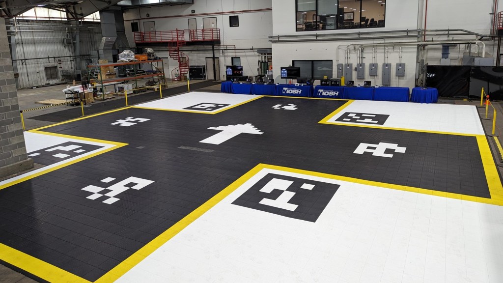 A large cross shaped play space